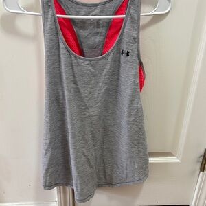 Under Armour Gray Racerback Tank with Pink Liner